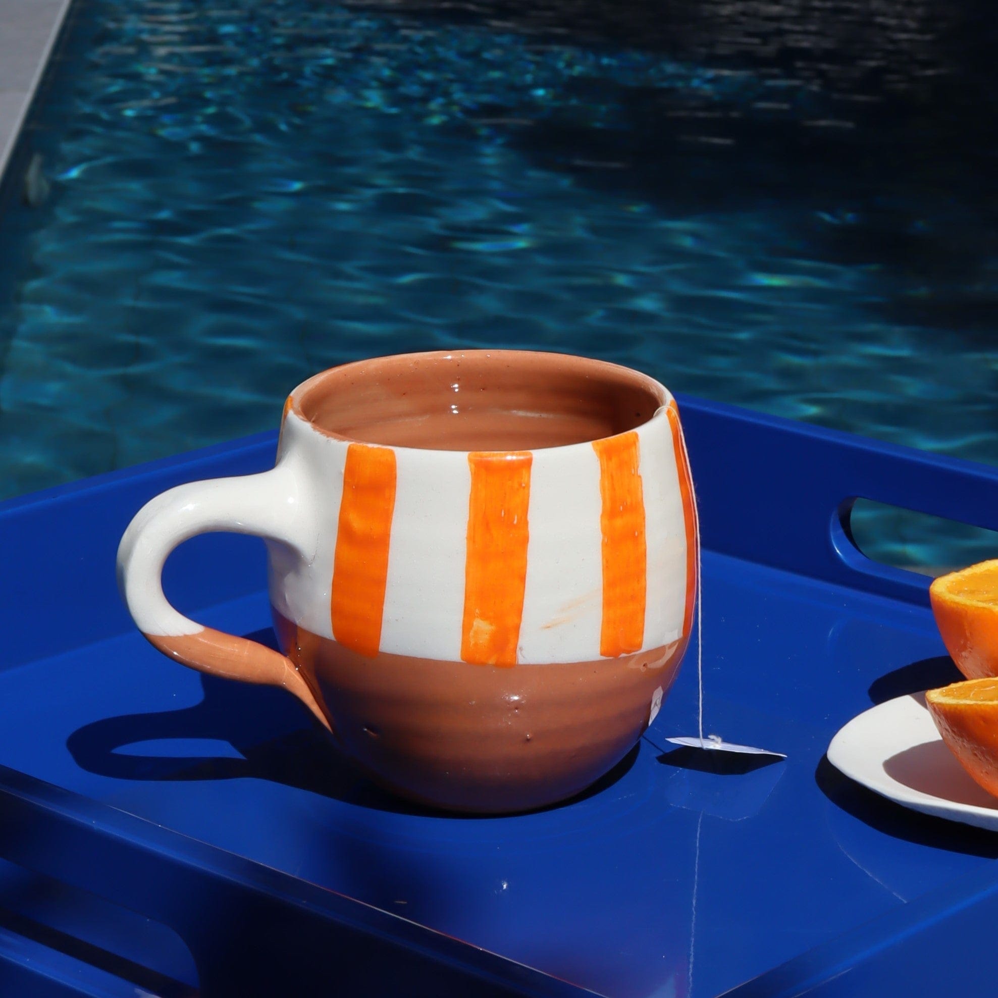 Artisanal Cup Stripes In Terracota/ 2 Colours - Rosetta's