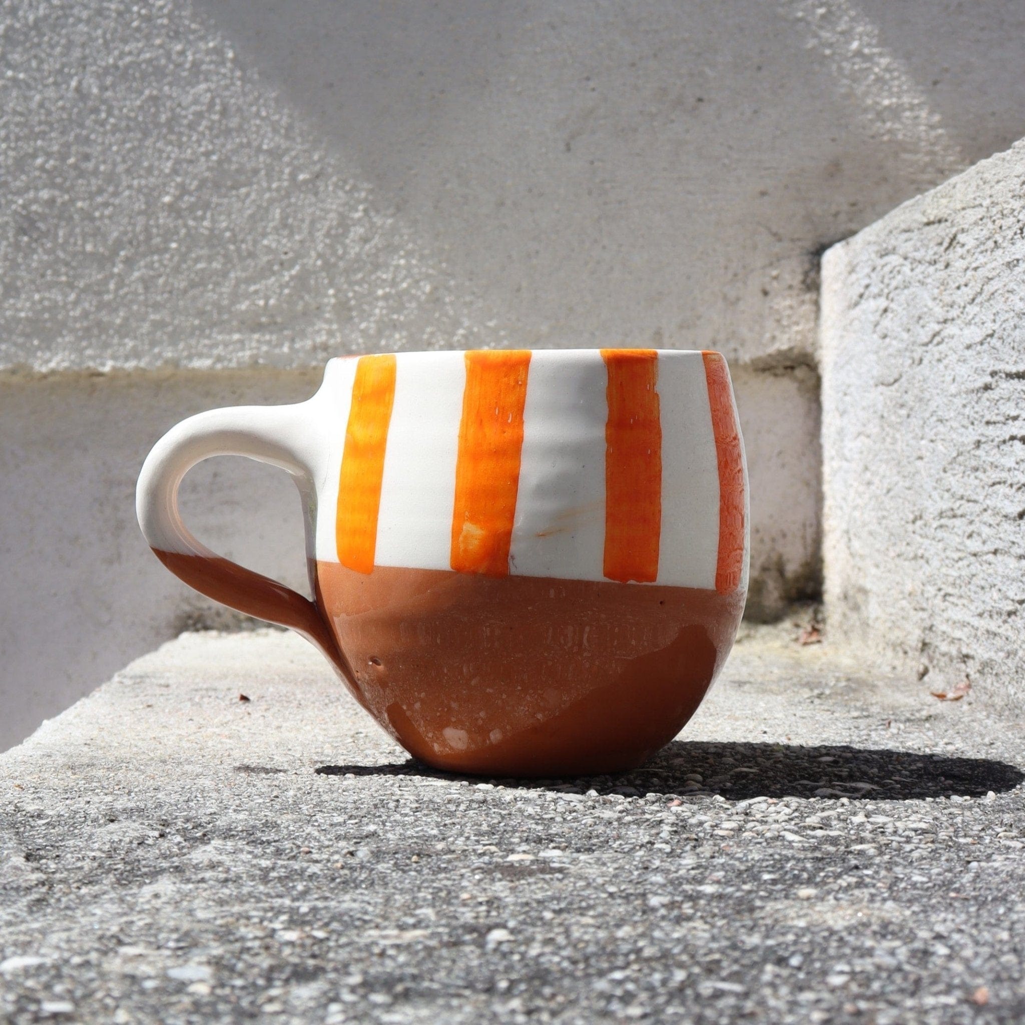 Handgemaakte tas in terracotta/2 kleuren